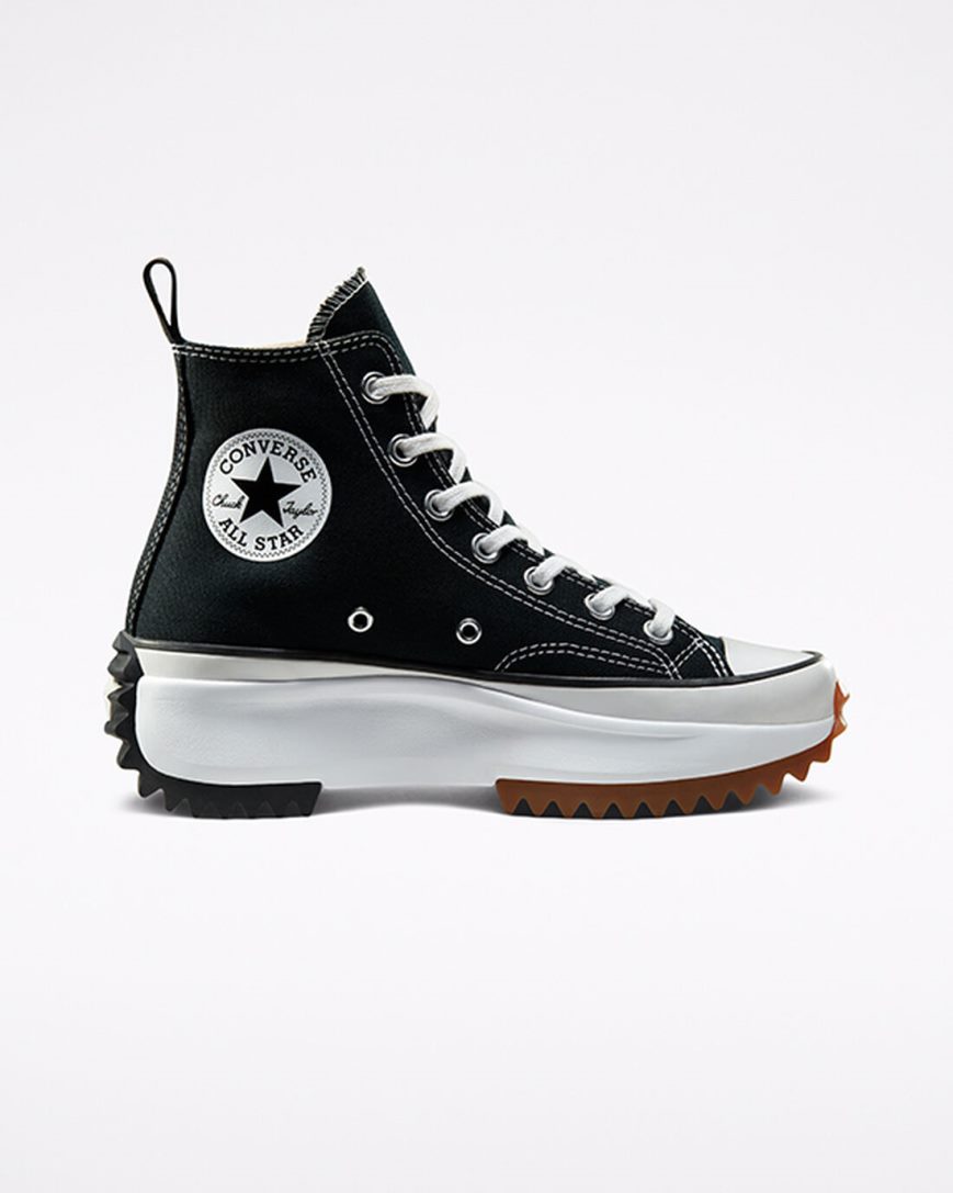 Men\'s Converse Run Star Hike High Top Platform Shoes Black / White | AU 95C61W